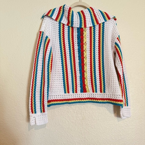 Solid & Striped The Lola Pullover Crochet Long Sleeved Split Cuffs - Picture 14 of 14